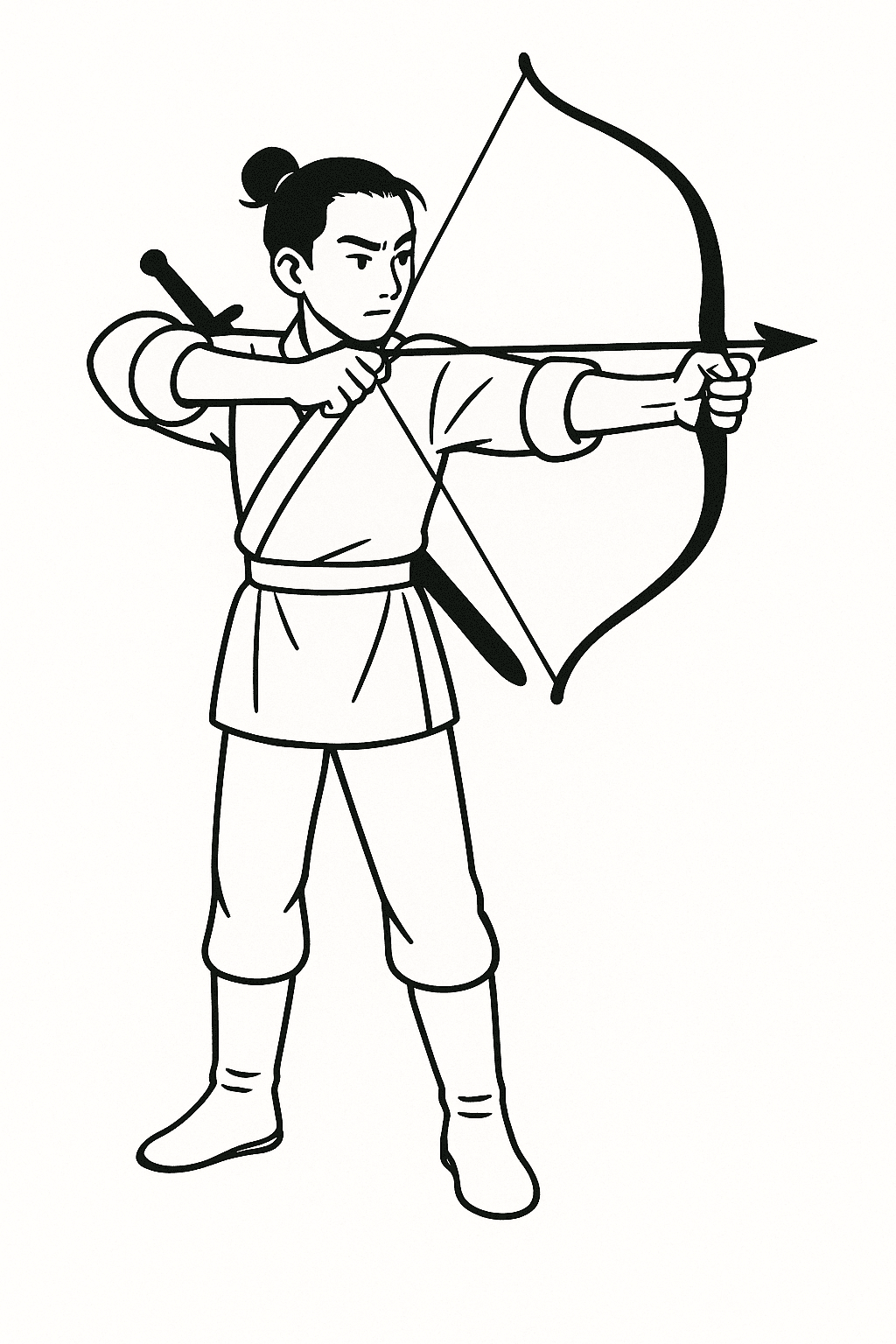 AI-generated artwork: [Character] [ description action and pose], simple drawing with basic lines and minimal details, aga...